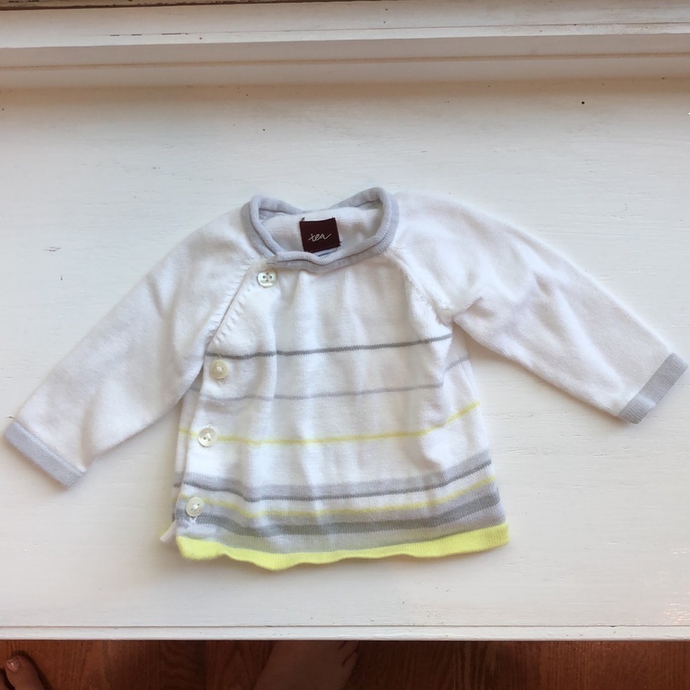 Tea sweater 0-3 months button down stripes spring Easter kimono